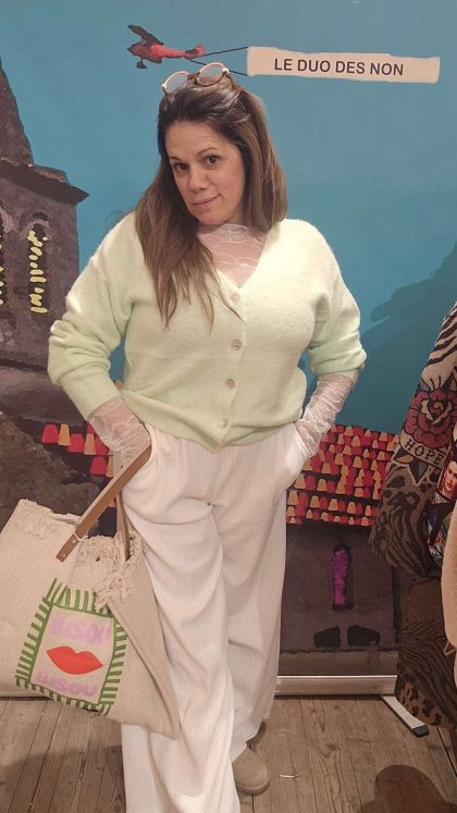 Pantalon velours réf Crème