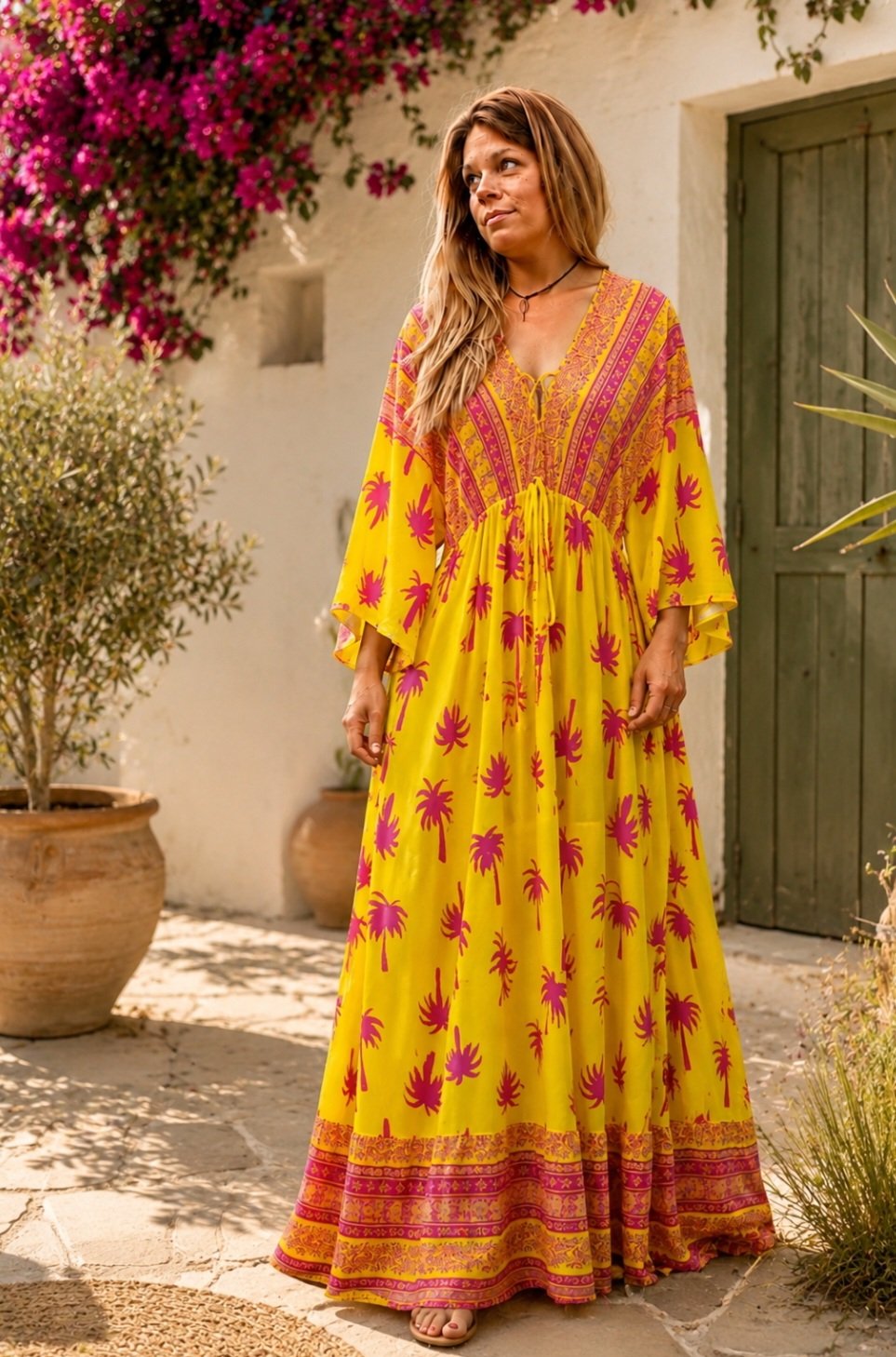 Robe réf yellow palm