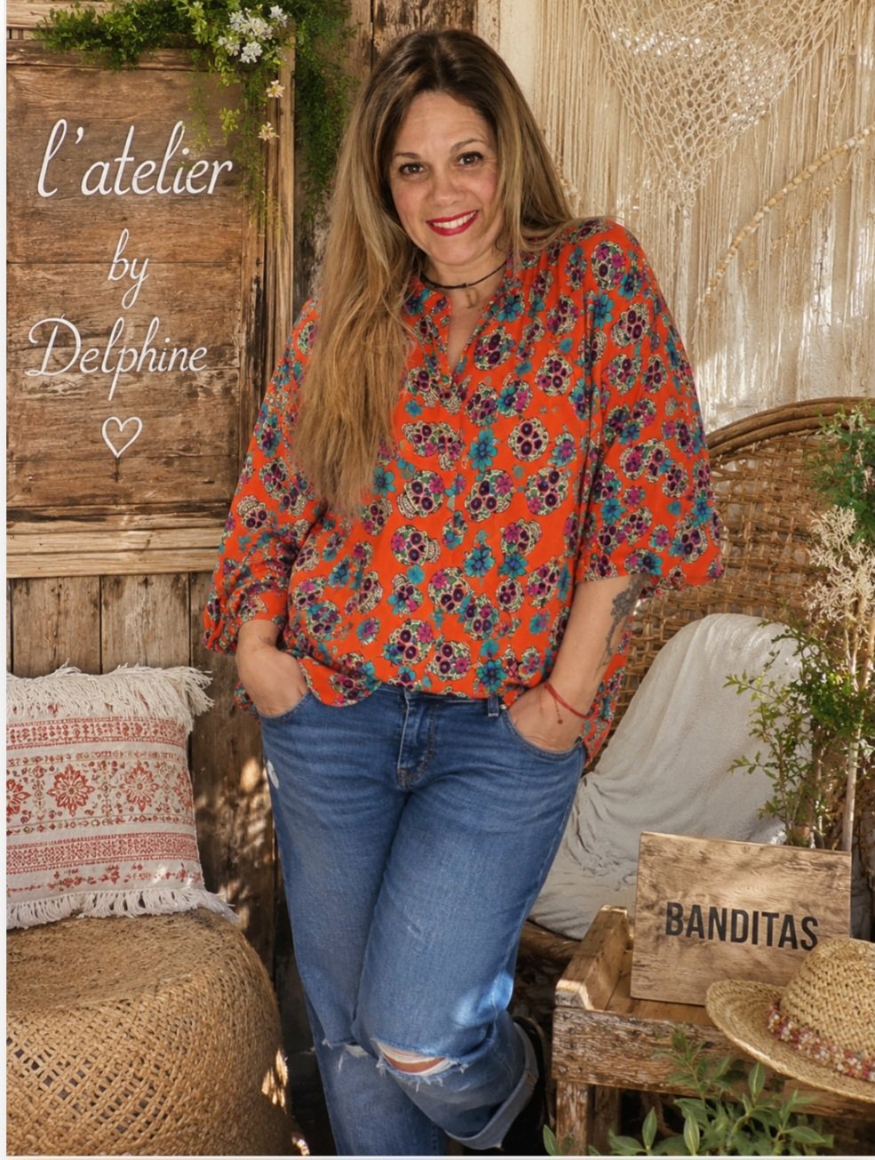 chemise Banditas réf Pandora Red Hawaii
